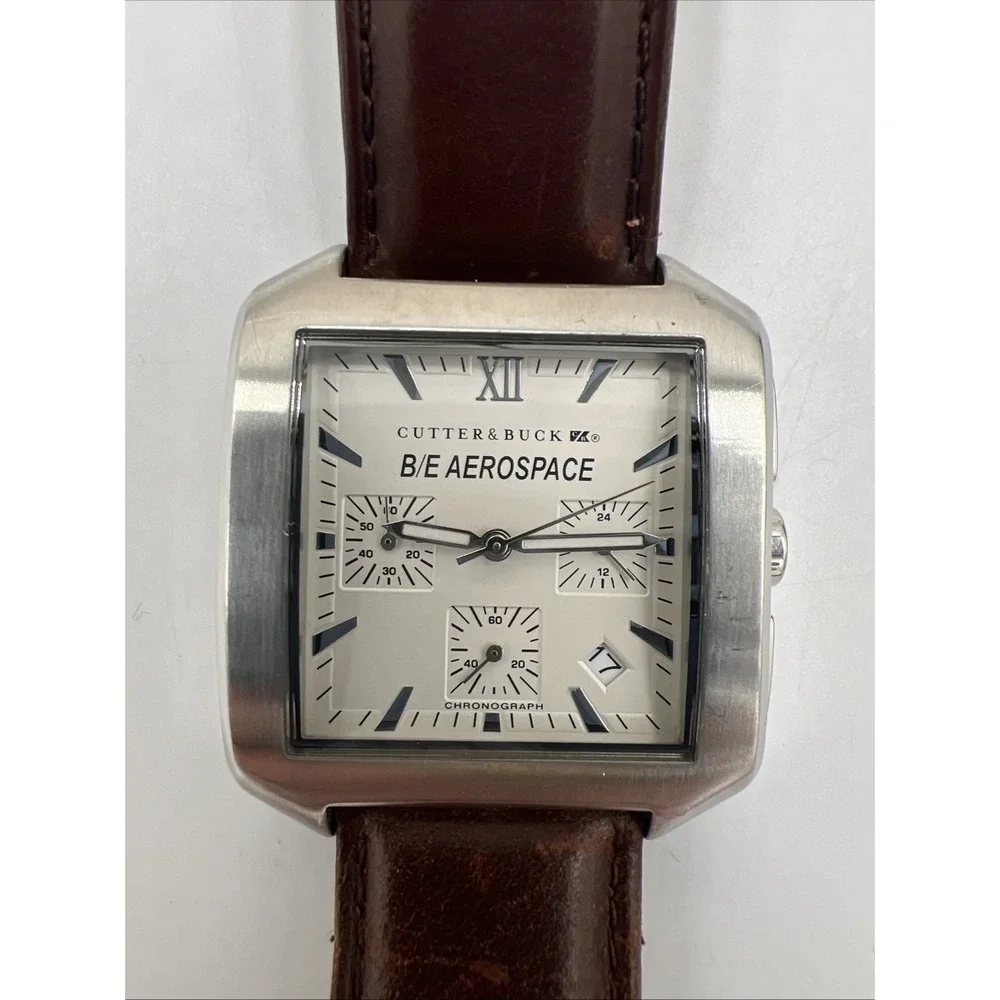 Cutter & Buck Chronograph Wristwatch Stainless Steel Back Leather Not Tested - Picture 11 of 16